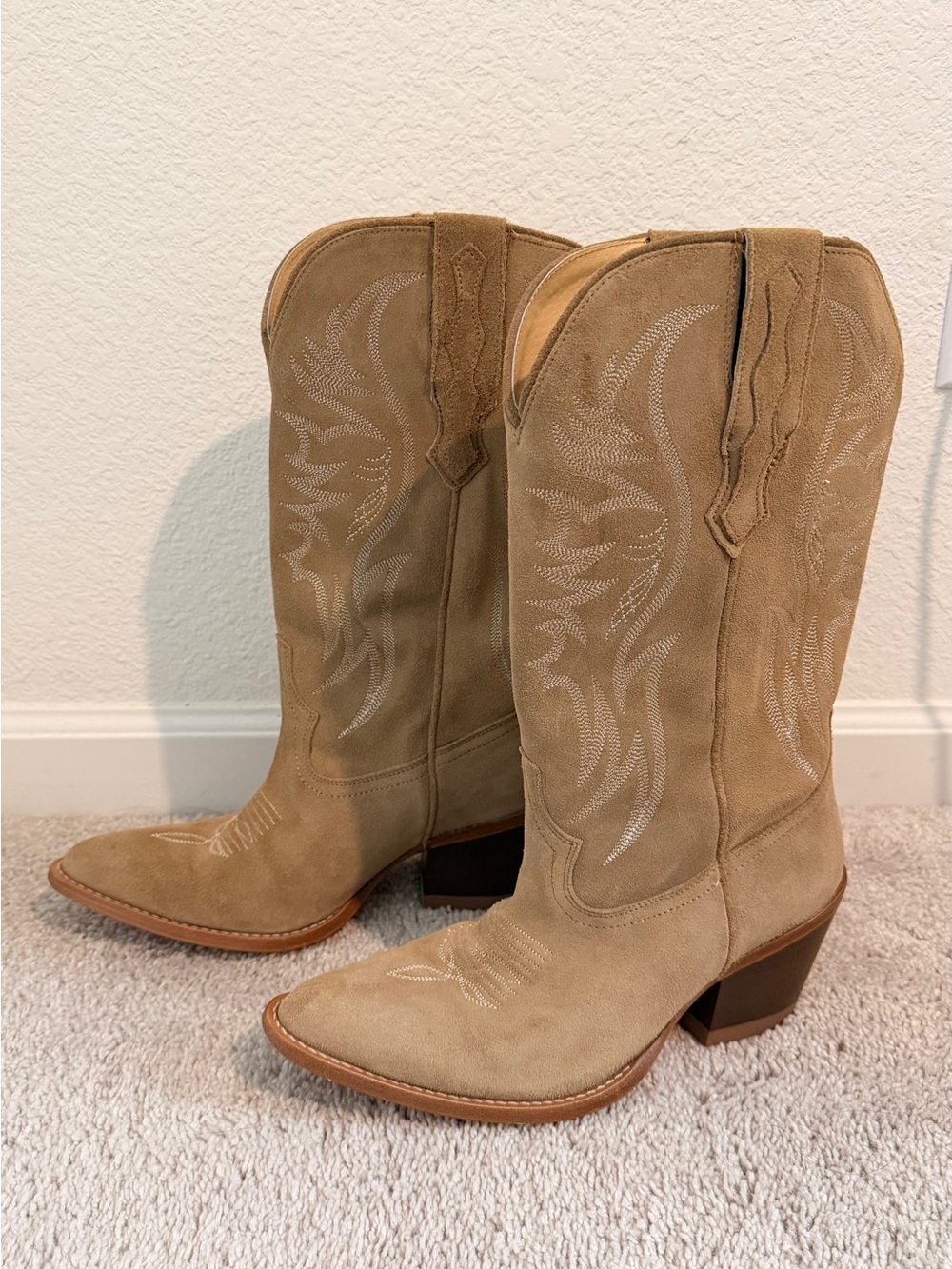 Brown Suede Western Boots